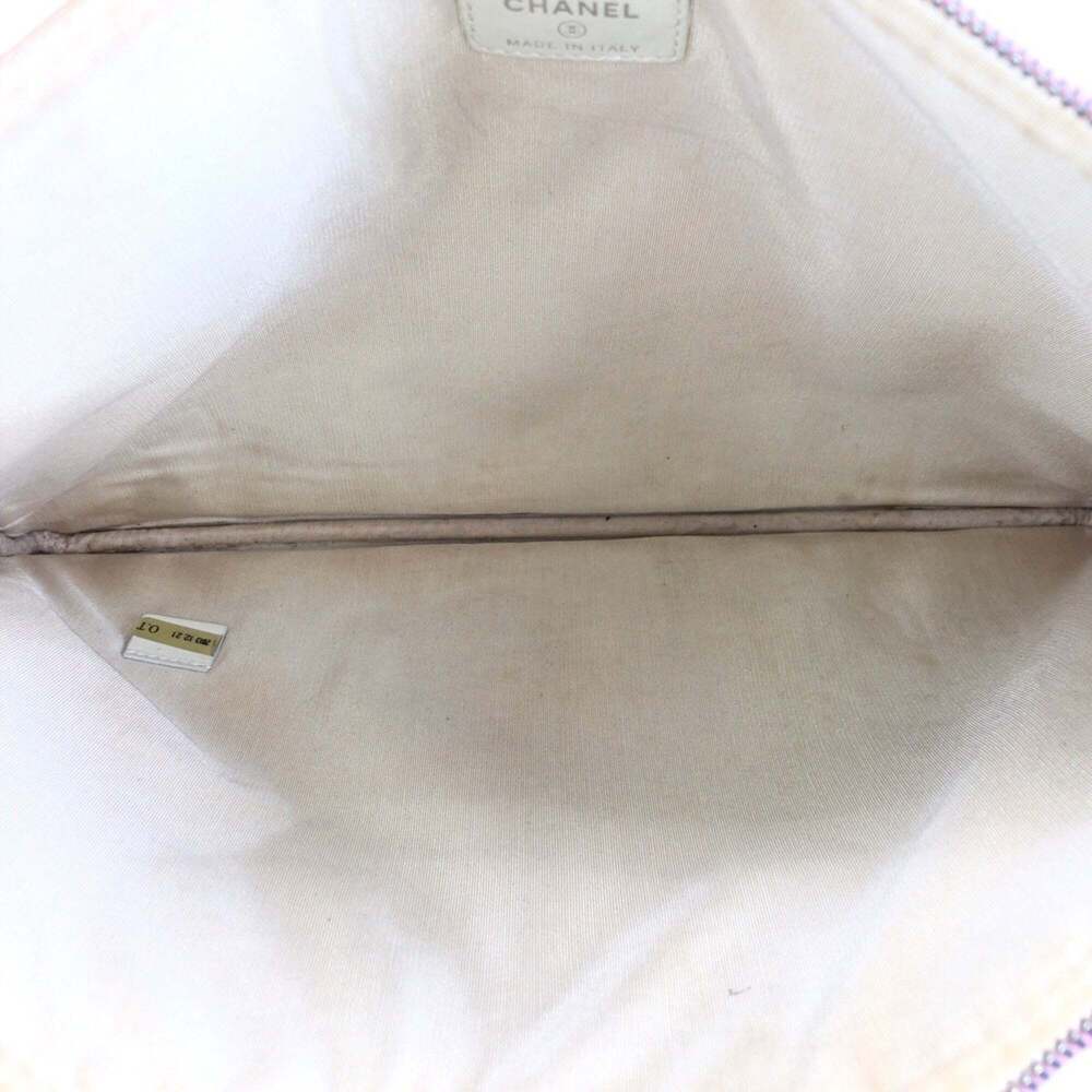 CHANEL Pink Canvas Deauville Pouch - Picture 8 of 9